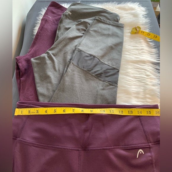 3pc Mondetta/Head Purple and Gray High-Waisted Leggings with Stretchy Fabric - Picture 2 of 10